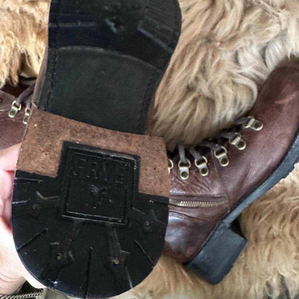 Frye Rogan Brown Lace-Up Knee-High Boots 9 Rare - Picture 6 of 15